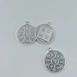 Moneda de oración brillante chapada en plata 2024 1,35mm 2,85mm de espesor Moneda de bendición con anillo superior