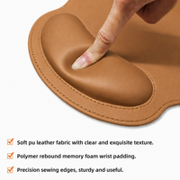 Tapis de souris en cuir avec repose-poignet et base antidérapante, tapis de souris ergonomique durable pour le jeu, tapis de souris en cuir, cadeau de bureau unique