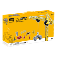 Grúa Torre de Construcción de Metal RC de 2.4G y 6 Canales, Juego de Bricolaje con Elevación Simulada y Rotación de 360° para Niños, Juguete de Camión con Control Remoto