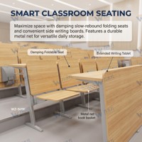 Siège pliant multifonctionnel avec tablette d'écriture et mécanisme de retour amorti, mobilier scolaire écologique pour salles de classe intelligentes