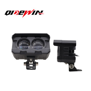 QideWin Motorcycle <b>Spotlights</b> Dual Lens White Yellow Aluminum Alloy Front Headlight Retrofit Upgrade - Product Image 1