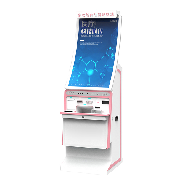 Hospital Queue Management Self Service Checkin Kiosk with Touch Screen Ticket Printer OEM ODM SDK Floor Standing