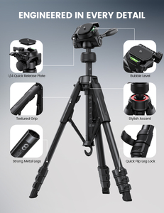 Lamicall stfc01 máy ảnh <span class=keywords><strong>Tripod</strong></span> với nhanh chóng chân triển khai 3-cách Pan head và điện thoại chủ - Product Image 6