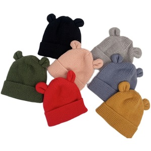 Bonnet unisexe pour enfants à carreaux brodé à la main, mignon, chaud, 4 saisons, bonnet de bébé commun pour les voyages - Product Image 1