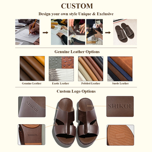 SHIKOL sandales arabes classiques haut de gamme pour hommes en cuir de vachette naturel blanc élégant conçu Double-sangle <span class=keywords><strong>occasion</strong></span> festive chaussures pour hommes - Product Image 4