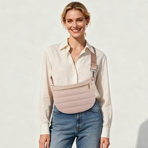 Bolso de Cintura Acolchado Moderno para Mujer, Ligero, de Nailon, Tipo Bandolera, con Correa Ajustable para el Trabajo, Viajes y Uso Diario - Product Image 6