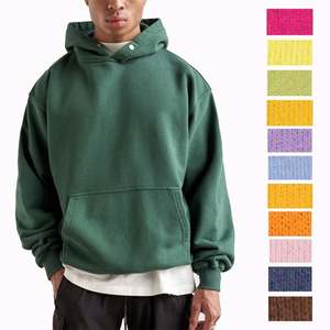 <b>Thick</b> Heavy Blank Hoodie Drop Shoulder <b>Men</b> Sweatshirt Custom Logo Rhinestone <b>Fleece</b> Heavyweight Sportswear Oversized Hoodie - Product Image 1