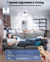 Lumière de ventilateur de prise E27 avec télécommande 16 pouces ampoule de ventilateur de plafond à intensité variable en continu prise de lumière à visser pour chambre salon