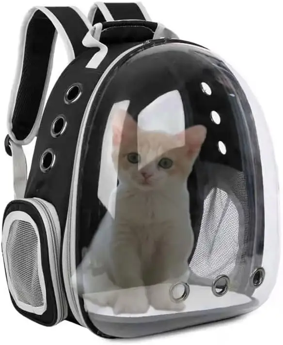Bolsa transportadora de perros y gatos, mochila de viaje transparente de alta calidad, portátil, para exteriores