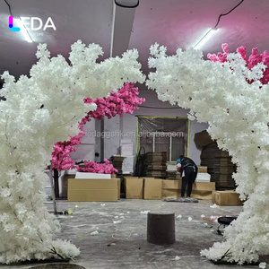 LEDA Elegant Purple Cherry Blossom Flower Arch <b>Wedding</b> Arch <b>Wedding</b> <b>Backdrop</b> <b>Stand</b> for Events Decor - Product Image 6