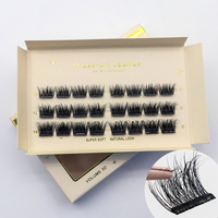 Cils artificiels pré-collés faits à la main, fins, doux et invisibles, auto-adhésifs, vente en gros, pose facile, cils en grappe DIY, livraison en 7-10 jours