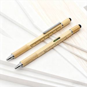Eco-friendly Bamboo Sports 6-in-1 Luxury Ballpoint <b>Pen</b> Custom Logo Universal for <b>Pen</b> Gifts Corporate Events - Product Image 2