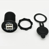 Prise de charge USB-A double 12V 24V à monter sur panneau, étanche, ronde, pour véhicule, yacht, bus, modification