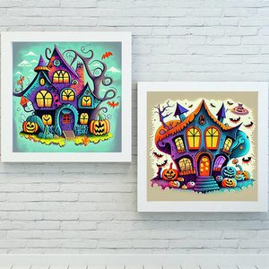Peinture Diamant Thème Halloween Générée par IA, Citrouille Chien <span class=keywords><strong>Chat</strong></span>, Broches Spéciales, Art AB, Cristal Luminescent, Pierre Phosphorescente ASF2769 - Product Image 2