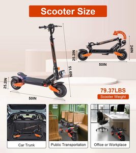 Trottinette électrique pour adultes, moteur double 5000W, vitesse maximale de 45 mph, autonomie de 50 miles, batterie 60V/25.6AH, design pliable avec siège - Product Image 6
