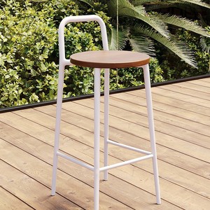 Chaise de bar extérieure moderne de luxe <span class=keywords><strong>en</strong></span> fer nordique, durable, avec base métallique stable, conçue pour un usage commercial dans les cafés et sur les balcons - Product Image 5