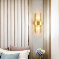 Applique murale led industrielle de luxe en métal doré, décor luxueux, pour chambre à coucher, couloir, luminaire d'intérieur, éclairage moderne