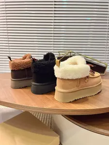 Chaussures de créateur de luxe, style hiver-printemps, à semelle épaisse, pour l'intérieur, pantoufles confortables et très chaudes pour couples - Product Image 4