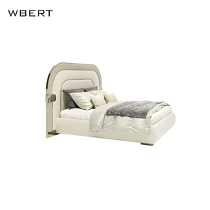 WBERT Lampe à LED italienne de luxe moderne multifonctionnelle Design Soft Style Cadre en bois Dossier de lit double Meubles de danse du lion - Product Image 2