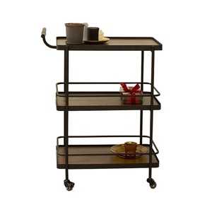 Petit chariot <span class=keywords><strong>de</strong></span> service en métal à 3 étagères pour la livraison <span class=keywords><strong>de</strong></span> nourriture, <span class=keywords><strong>l</strong></span>'hôtellerie, les boissons, le thé, le service <span class=keywords><strong>de</strong></span> gâteaux, luxe <span class=keywords><strong>l</strong></span>éger haut <span class=keywords><strong>de</strong></span> gamme, mobile - Product Image 6