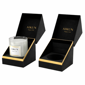 AIKUN Glass Jar Scented <b>Candle</b> Soy Wax Aromatherapy Gift Box Packaging Custom Logo Private Label OEM Wholesale - Product Image 6
