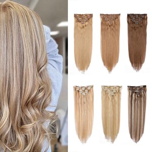 Extensions de <span class=keywords><strong>cheveux</strong></span> 100% <span class=keywords><strong>gris</strong></span> naturel sans couture <span class=keywords><strong>Clip</strong></span>-In qualité brute non traitée avec des styles de vague <span class=keywords><strong>Clip</strong></span> sur les <span class=keywords><strong>cheveux</strong></span> - Product Image 2