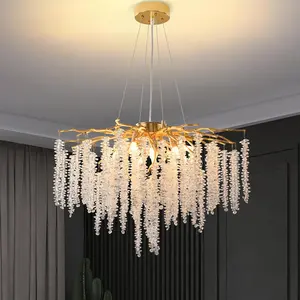 Crystal Chandelier Simple Modern Light Restaurant Indoor Living Room Pendant luxury chandeliers in modern style at low prices