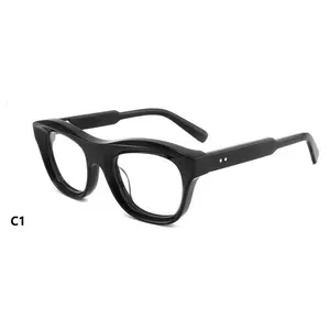 厚いアセテート眼鏡デザイン光学フレーム高品質ブランド処方メガネ顔用長方形眼鏡フレーム