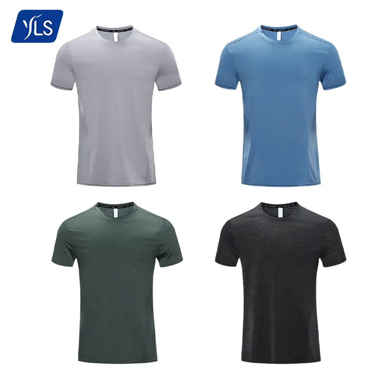 Yls camiseta de spandex de nylon e secagem rápida, camisetas fitness de alta qualidade para esportes, roupa fitness, camiseta masculina de secagem rápida