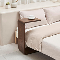 Table d'appoint en forme de C Table d'appoint de canapé, table d'appoint de bureau d'ordinateur de placement d'article, cadre en bois massif pour salon chambre à coucher