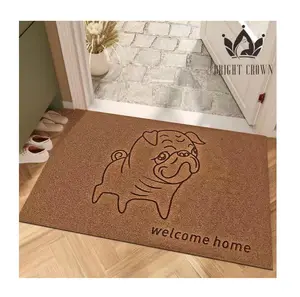 Personalizado Plain laser porta mat custo-benefício Home poliéster chão tapete TPR apoiando piso interior e exterior personalizado tapete de boas-vindas