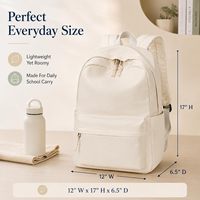 Sac à dos scolaire léger en polyester, sac pour ordinateur portable 17 pouces avec 7 compartiments, bretelles rembourrées, sac à dos de voyage décontracté pour femmes
