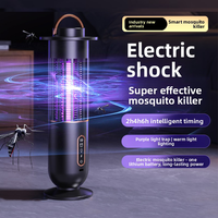 Piège à moustiques électrique intelligent, lampe anti-insectes à lumière UV 365nm, minuterie 2-6H, rechargeable, silencieux, pour la maison, le camping et l'extérieur