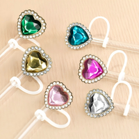 Capuchons et manchons en silicone métallique anti-poussière style cristal les plus vendus pour accessoires de pailles de tasses