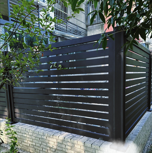 Modern 7ft 3D Model Estate Fence Panels Easy Installation Horizontal Slat Privacy Garden Yard Aluminum Alloy Home Trellis - Product Image 6