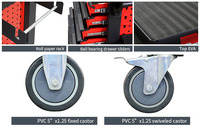 Chariot à outils HONGFEI en acier inoxydable verrouillable pour garage et atelier, certifié ISO9001, fabricant OEM ODM