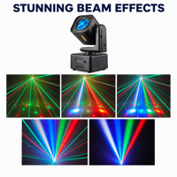 Mini Cabeza Móvil de Luz para Escenario 36W LED RGBW Láser Estroboscópico Flash Sincronización de Sonido DMX Modo Maestro Esclavo Automático para KTV, Sala, Fiesta, Hogar