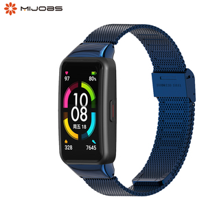 Mijobs <span class=keywords><strong>Bracelet</strong></span> en acier inoxydable véritable <span class=keywords><strong>Bracelet</strong></span> de <span class=keywords><strong>montre</strong></span> intelligente de remplacement pour Honor <span class=keywords><strong>6</strong></span> 7 pour <span class=keywords><strong>Huawei</strong></span> <span class=keywords><strong>Band</strong></span> <span class=keywords><strong>6</strong></span> - Product Image 1