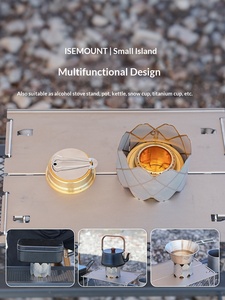 Brise-vent pour réchaud à alcool d'extérieur, camping, acier inoxydable, ultra léger, grille pare-vent, abat-jour gravé - Product Image 4