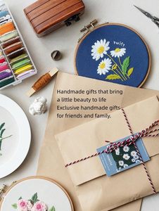 Kit de Broderie Punch Needle Floral DIY Fait Main <span class=keywords><strong>pour</strong></span> Débutants, Motif Fleur, Kit de Point de Croix Artisanat en Gros, Cadeau Souvenir - Product Image 5