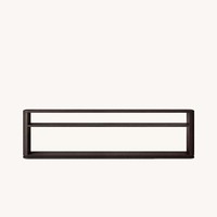 Consola Sofisticada Minimalista de Roble Natural con Marco Abierto, Estante Único Ancho y Base Horizontal Baja para Dormitorio, Personalizable OEM