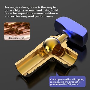 วาล์วทองเหลืองแบบเกลียว หัวบอล  แบบเปิดเต็มที่  สำหรับน้ำร้อนน้ำเย็น  <span class=keywords><strong>4</strong></span> ทาง  ใช้ได้กับเครื่องทำน้ำอุ่นทั่วไป  มีสัญลักษณ์สีแดงและสีน้ำเงิน - Product Image 3
