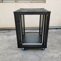 Kkmark 19 ''8u 10u 12u 14u 16u Rack de stockage roulant Amplificateur Amplificateur Road Shock Mount Road Ready Flight Cases avec portes à charnière latérale