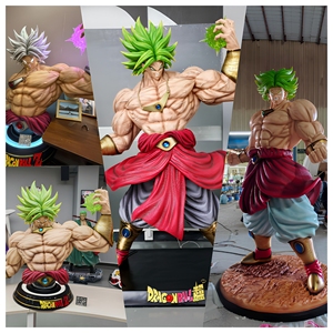 Statue en résine Dragon Ball Z <span class=keywords><strong>Super</strong></span> Saiyan <span class=keywords><strong>Broly</strong></span> grandeur nature 1:1, buste en fibre de verre, figurine intégrale avec boule d'énergie lumineuse - Product Image 1