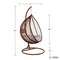 Chaise pliante en métal, chaise suspendue, balançoire en rotin, chaise à œufs double pour jardin, balançoire avec support pour enfant, balançoire intérieure en verre, chaise surdimensionnée