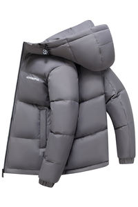 เสื้อโค้ทขนเป็ดหนาสีขาวแบบลำลองสำหรับ2025ฤดูหนาวโลโก้ได้ตามต้องการ - Product Image 3