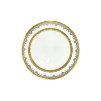 Vaisselle chère Dubai blanc or cuisine dîner plat moderne assiettes en céramique or jante vaisselle pour mariage etc.