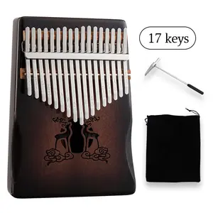 Hluru Musical Instrument Kalimba 17 Keys Wooden Thumb Piano Finger Piano Professional KHL17