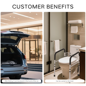 Marco DE SEGURIDAD plegable y ligero ajustable para inodoro, reposabrazos antideslizante para ancianos, riel de soporte para baño, silla de ayuda para el hogar - Product Image 2