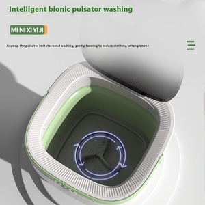 Laveuse-sécheuse semi-automatique tout-en-un pliable en plastique compacte transfrontalière pour chaussettes et vêtements intimes avec déshydratation automatique, prise US - Product Image 4